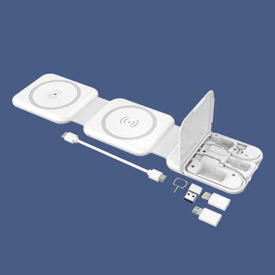 Магнитное беспроводное зарядное устройство 2 в 1 с USB и микровыбрызгивателем карты SMI Lightning