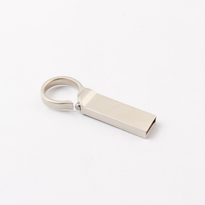 Custom Logo Silver Matt Metal USB Flash Drive 2.0 64GB 128GB 20MB/S с ключевым кольцом