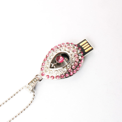 Водяная капля в форме сердца, ожерелье, кристаллический USB-накопитель с чипами внутри.