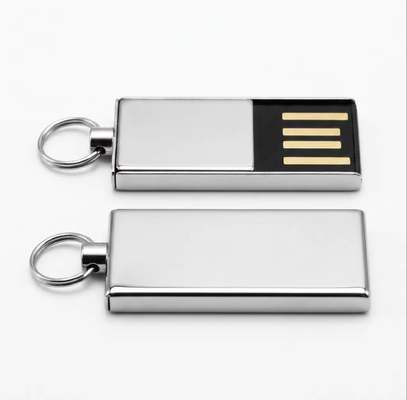 Серебро с блестящим металлическим сплавом цинка USB флэш-накопитель, включая флэш-чипы HY, подходящий для быстрой и безопасной передачи данных