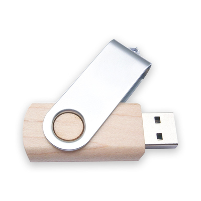 Извив сформировал ЛОГОТИП деревянного цвета случая металла привода USB бамбукового выбивая