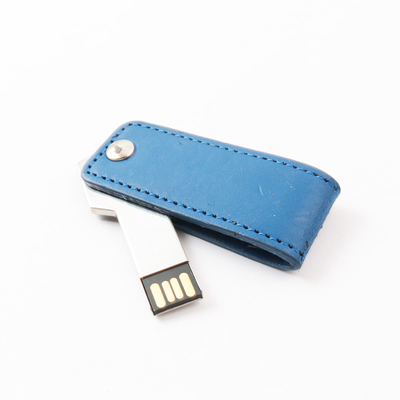 изготовленный на заказ выбивая USB PU логотипа кожаный проблескивает порт USB 2,0 привода