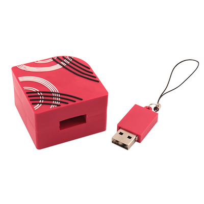 Настроенные силиконовые USB флэш-накопители полный цвет печать прямоугольная форма 128 ГБ емкость