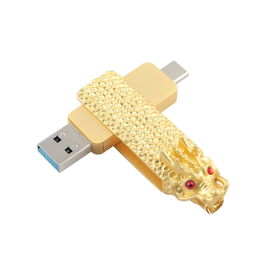 Драконообразный флэш-накопитель типа C и USB с быстрой прочтением и записью 3.0 usb