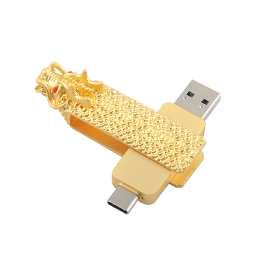 Драконообразный флэш-накопитель типа C и USB с быстрой прочтением и записью 3.0 usb