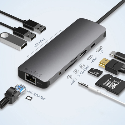 USB 3.0 Station USB C Hub Smart Adapter / Memory Card Hub со скоростью передачи данных 5 Гбит / с
