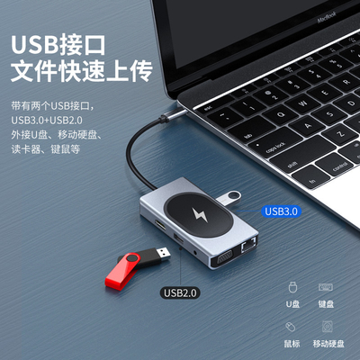 USB Type C HUB многофункциональный адаптер 9 в одном и с считывателем карт памяти