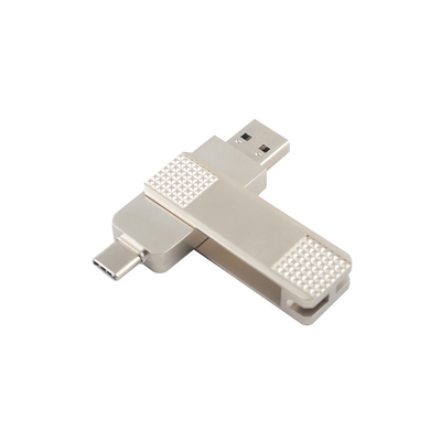 Металлические USB-накопители серебра типа C могут вращаться на 360 градусов с защитой паролем