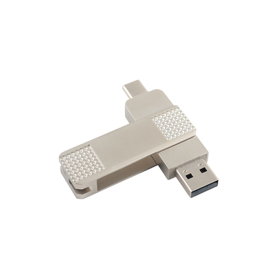 Металлические USB-накопители серебра типа C могут вращаться на 360 градусов с защитой паролем