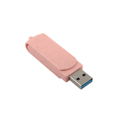 USB-накопители типа C Розовый пластик с соломой Перерабатываемый материал и пользовательский логотип