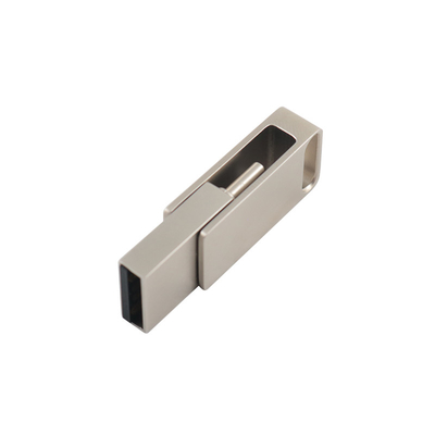 Водостойкие серебряные металлические USB флэш-накопители с USB 2.0 и гравировкой типа C и печатным логотипом