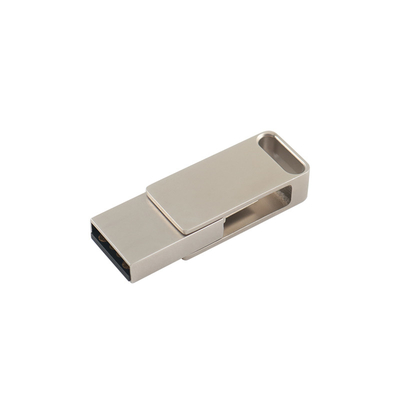 Водостойкие серебряные металлические USB флэш-накопители с USB 2.0 и гравировкой типа C и печатным логотипом