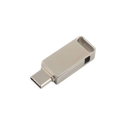 Водостойкие серебряные металлические USB флэш-накопители с USB 2.0 и гравировкой типа C и печатным логотипом
