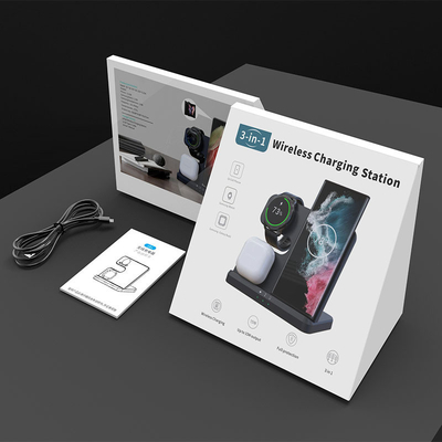 ABS PC материал 15W беспроводное зарядное устройство для iPhone iWatch AirPod быстро и удобно