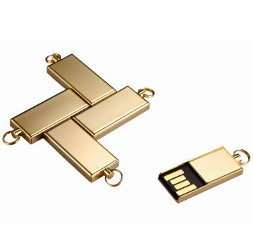 Серебро с блестящим металлическим сплавом цинка USB флэш-накопитель, включая флэш-чипы HY, подходящий для быстрой и безопасной передачи данных