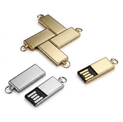 Серебро с блестящим металлическим сплавом цинка USB флэш-накопитель, включая флэш-чипы HY, подходящий для быстрой и безопасной передачи данных