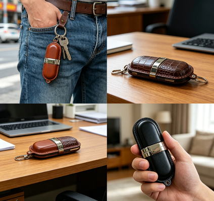 Кожаный USB-накопитель класса A. Кожаный USB-накопитель. Флеш-накопитель с чипом класса A и кожаным корпусом для руководителей.