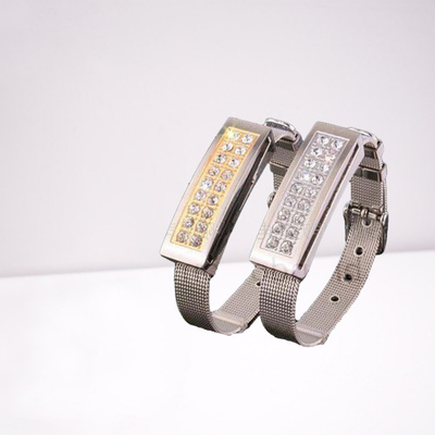 Браслет кожаное 32GB 128GB привода USB Wristband силикона раковины металла внезапный