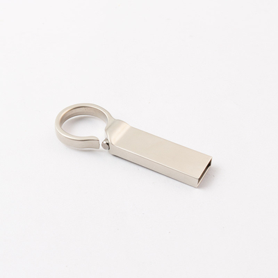 Custom Logo Silver Matt Metal USB Flash Drive 2.0 64GB 128GB 20MB/S с ключевым кольцом