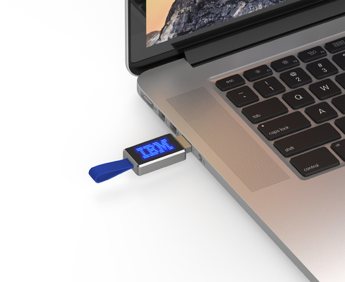 Логотип ручки 2,0 памяти Usb металла гравируя со светом СИД при чтении на компьютере