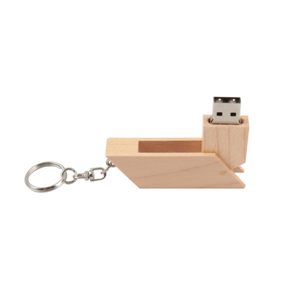Двуугольный деревянный флэш-накопитель USB Бамбуковая древесина / кленовая древесина Поддержка OEM 0 °C до 60 °C