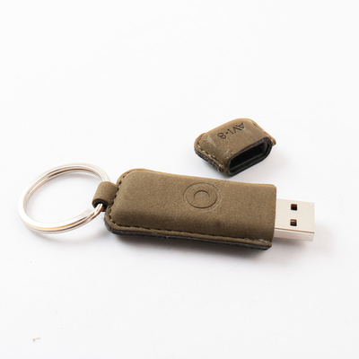 Степенированный полный память кожаный USB флэш-накопитель с настройкой логотипа печати