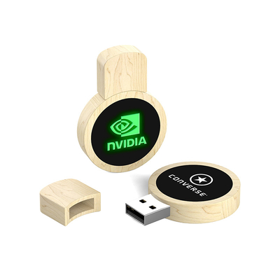 ЛЭД-гравировка логотипа Деревянный USB флэш-накопитель USB2.0/3.0 Тип интерфейса Естественное дерево