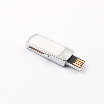 Упорный металлический USB флэш-накопитель Серебро и настраиваемый цвет Лазер / купол / печать логотипа