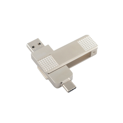 Металлические USB-накопители серебра типа C могут вращаться на 360 градусов с защитой паролем