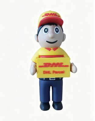 Мужчина-курьер DHL, мультяшный персонаж, USB-флешка, изготовленная по дизайну клиента