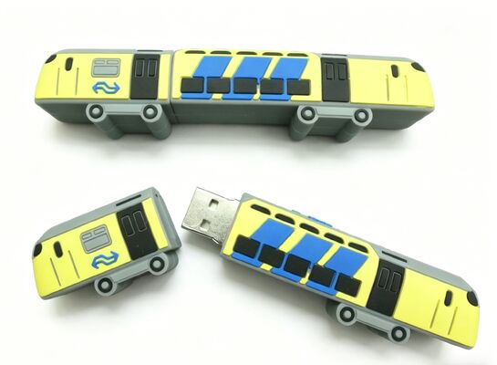 Поезд в форме мультфильма персонаж ПВХ USB флэш-накопитель метро Форма USB флэш-накопитель