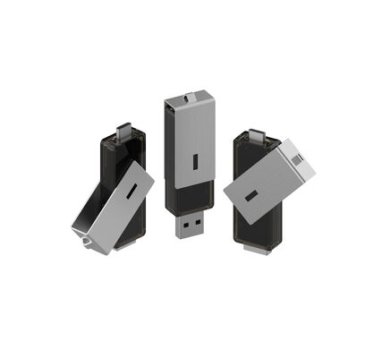 Серебряный зажим USB может вращаться на 360 градусов, а USB A и TYPE C могут быть расширенными USB-флеш-накопителями.