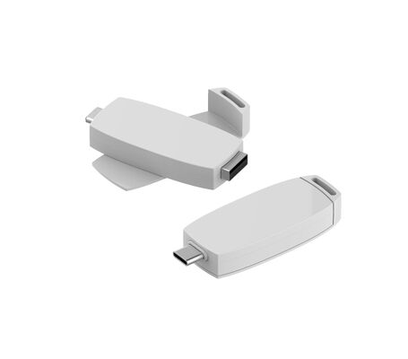 Может вращаться на 360 градусов Пластиковый USB флэш-накопитель с портами типа C Цвет тела белый красный черный и синий может настроить печать логотипа очень быстро