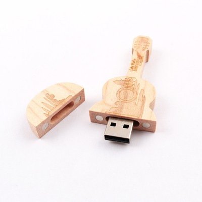15MB/S 32GB 128GB Деревянная флэш-память формы гитары I Fast Speed