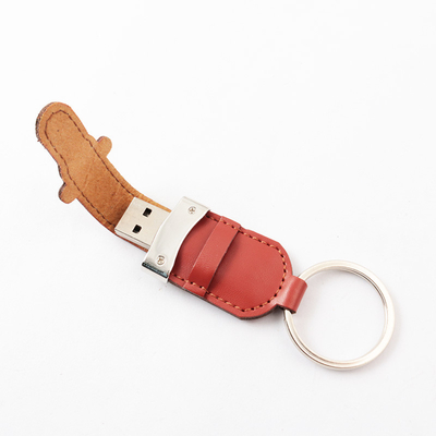 Крышка PU и кожаная ручка Usb с портативной машинкой 64GB 128GB 30MB/S кольца 2,0 металла
